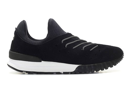 mens black leather slip on trainers